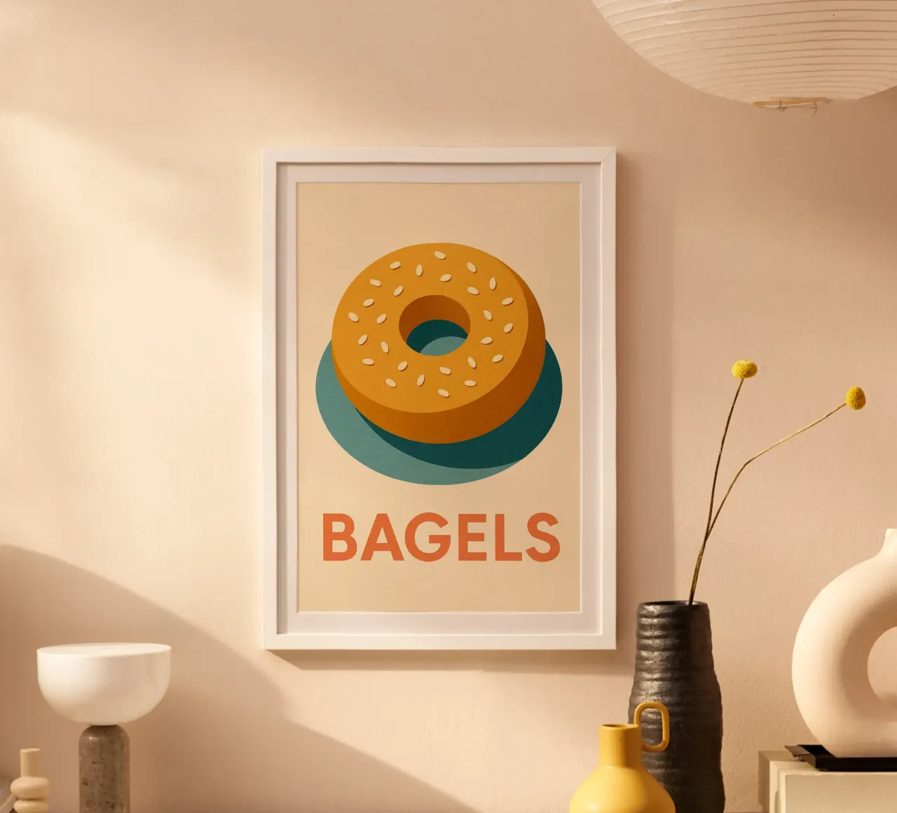 Bagels - The perfect circle for a stylish breakfast hahnemühle by Boissons - Affiches & posters - Retro