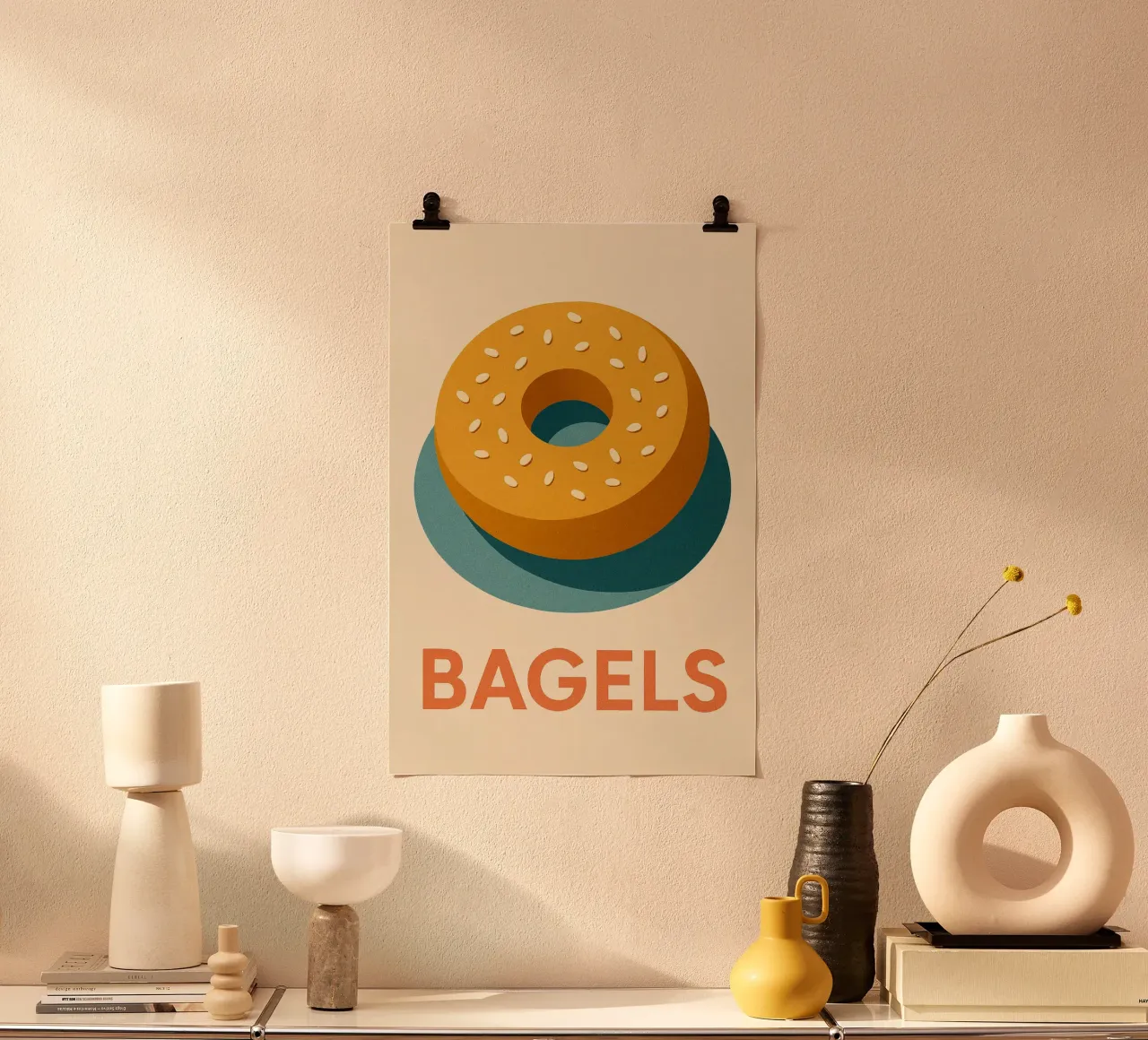 Bagels - The perfect circle for a stylish breakfast hahnemühle by Boissons - Affiches & posters - Retro