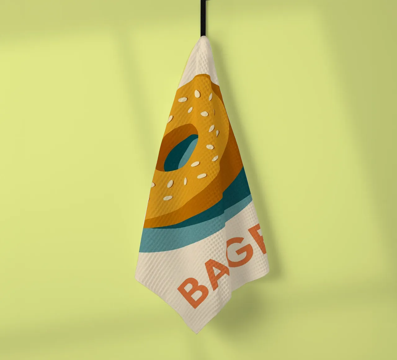 Bagels - El círculo perfecto para un desayuno con estilo paño de cocina de Boissons - Affiches & posters - Retro