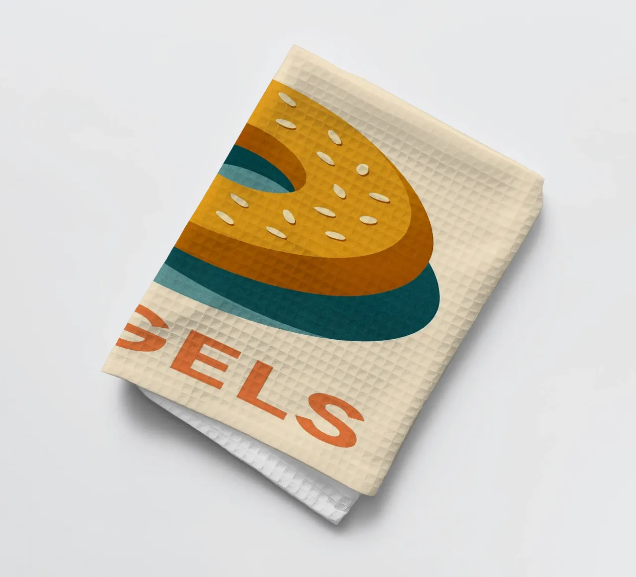 Bagels - El círculo perfecto para un desayuno con estilo paño de cocina de Boissons - Affiches & posters - Retro