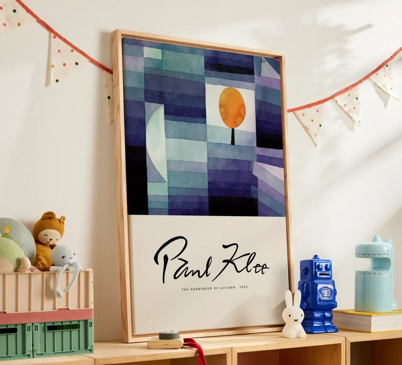 Klee - The Harbinger Of Autumn II canvas met Baklijst van Vintage by JUNIQE
