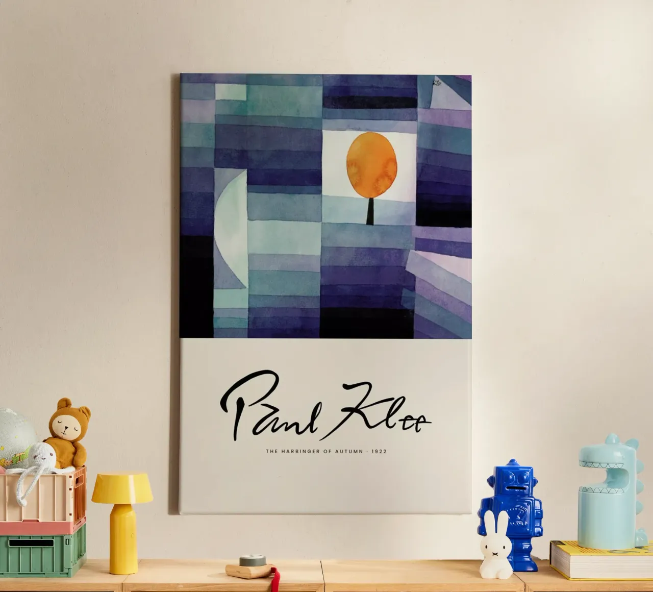 Klee - The Harbinger Of Autumn II canvas met Baklijst van Vintage by JUNIQE