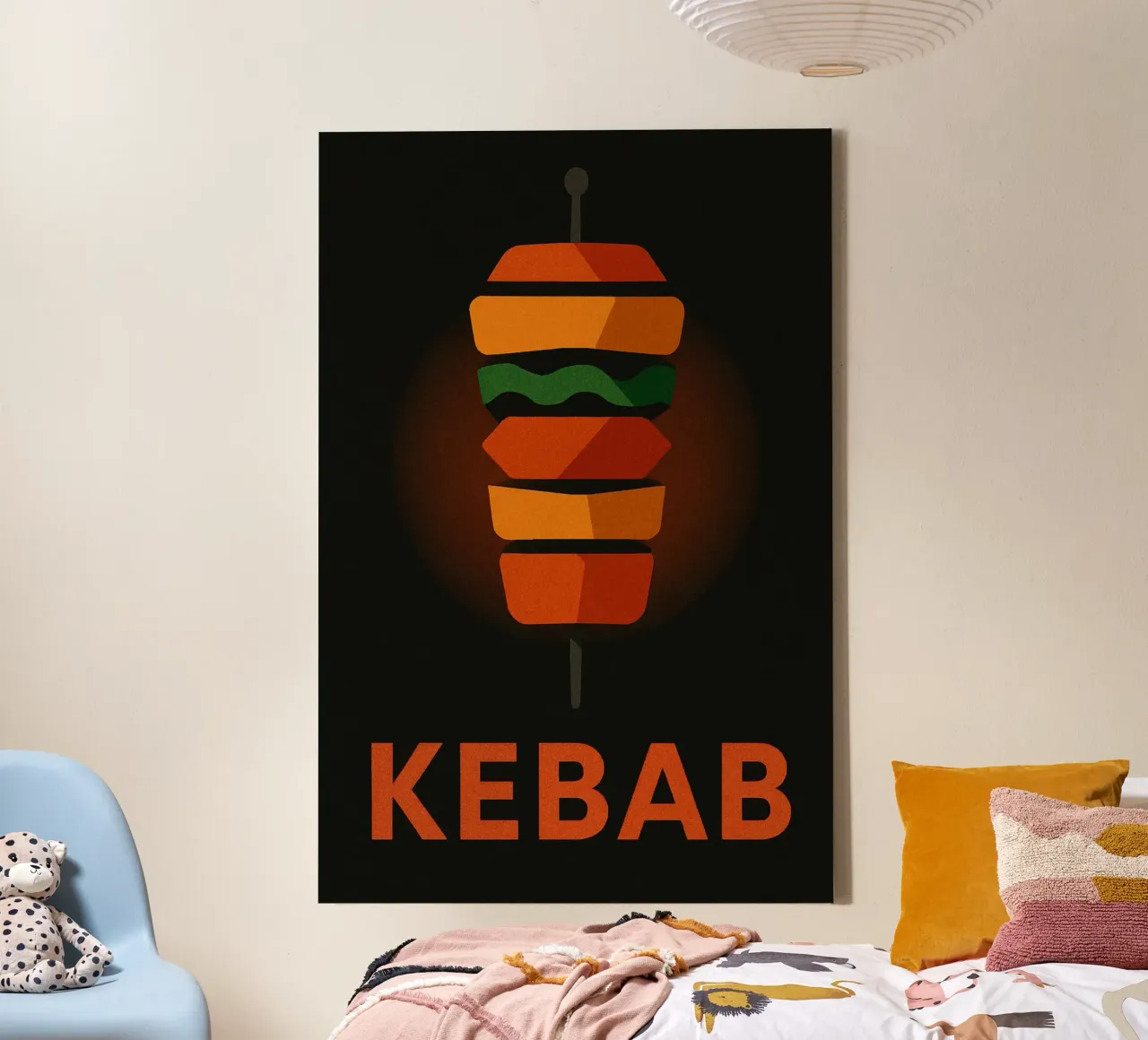 Kebab - The art of taste in graphic form canvas by Boissons - Affiches & posters - Retro