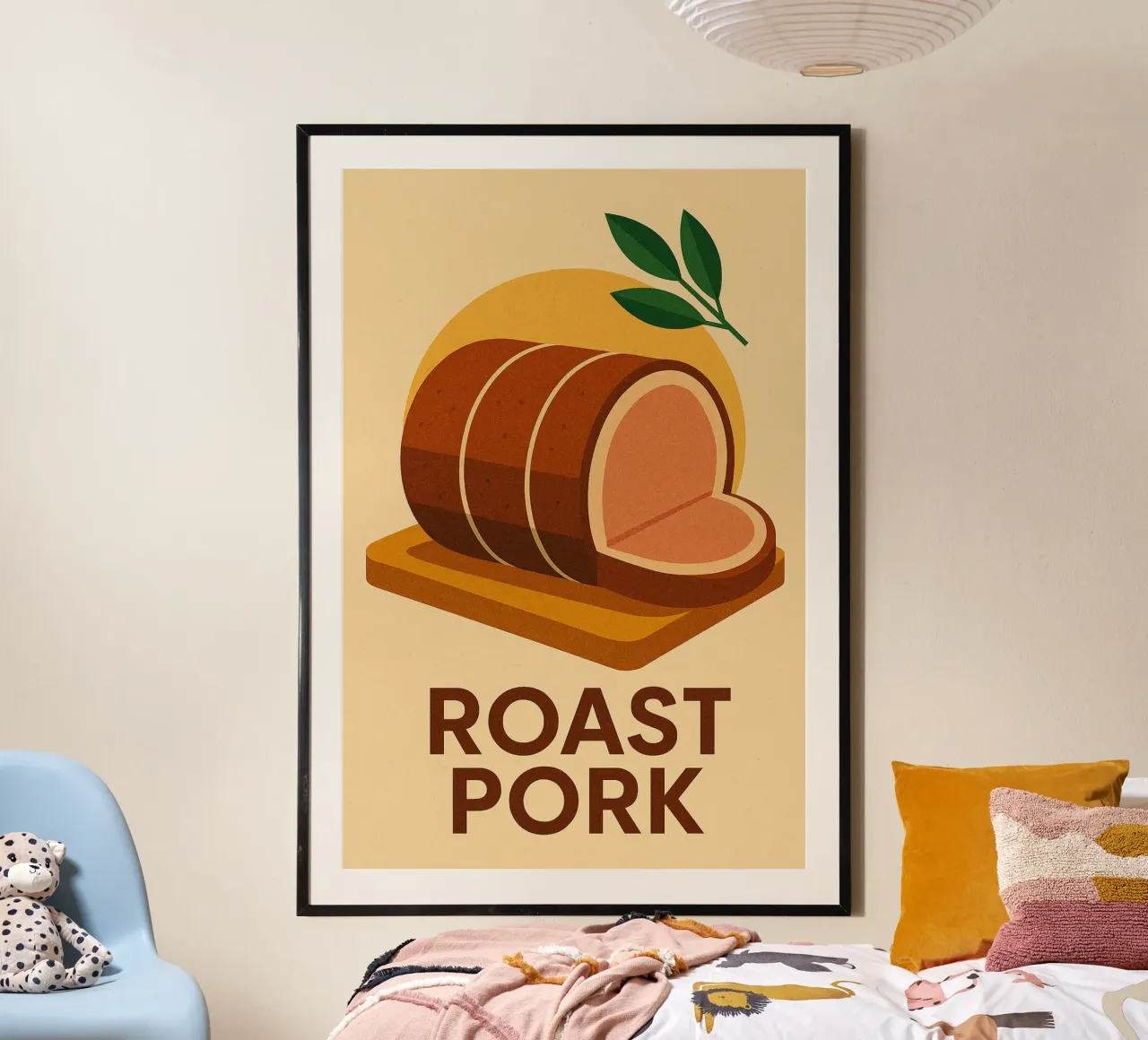 Arrosto di maiale - Il fascino vintage di un arrosto di carattere poster con telaio in alluminio da Boissons - Affiches & posters - Retro