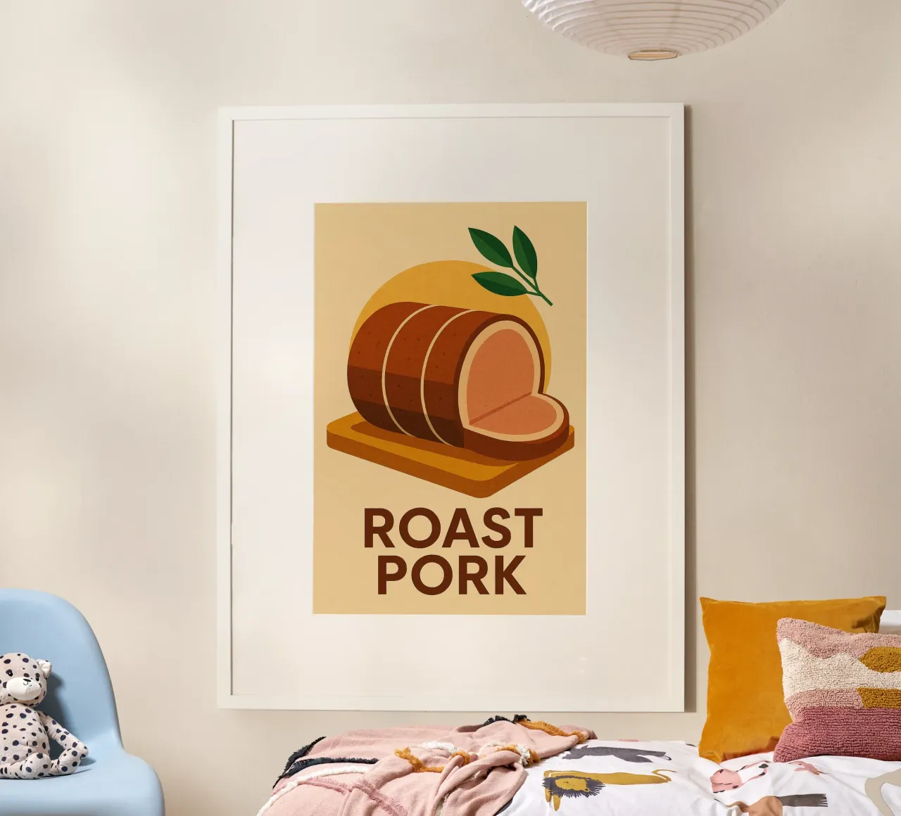 Arrosto di maiale - Il fascino vintage di un arrosto di carattere poster con telaio in alluminio da Boissons - Affiches & posters - Retro