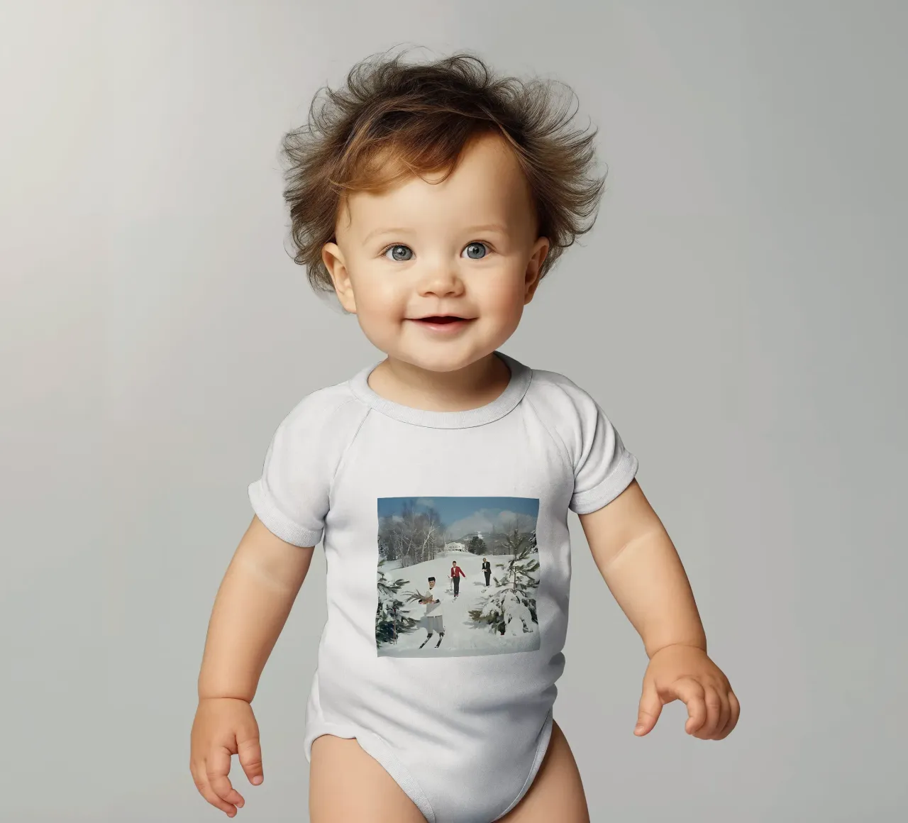 Slim Aarons - Camerieri sciatori body neonato maniche corte da kaitlinparkershop