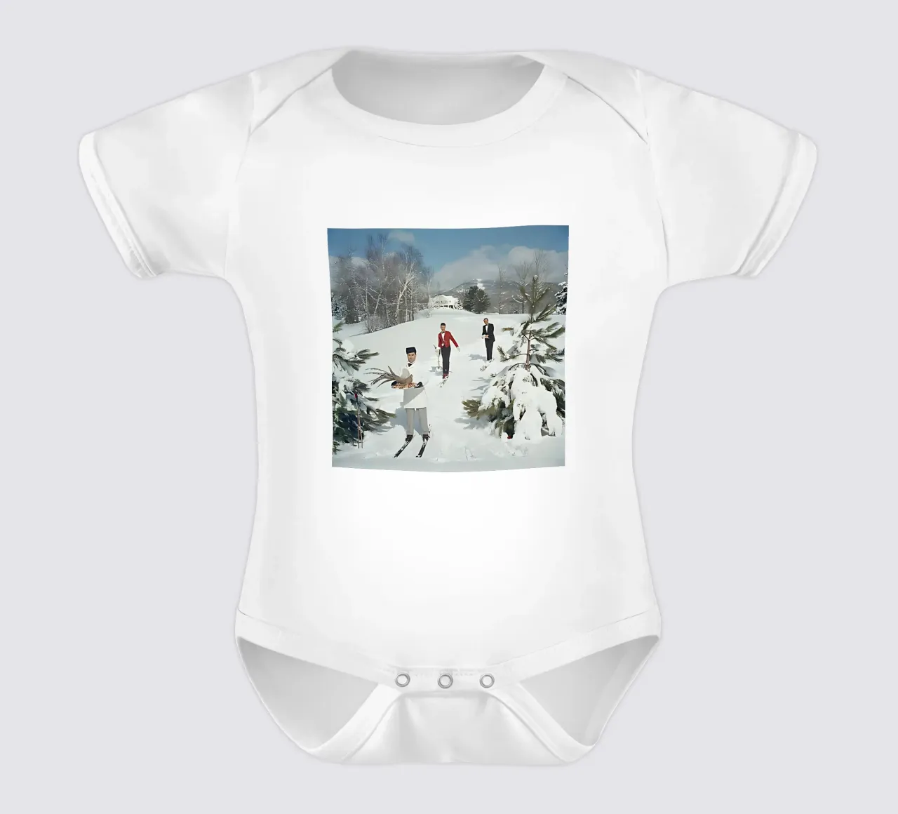 Slim Aarons - Camerieri sciatori body neonato maniche corte da kaitlinparkershop