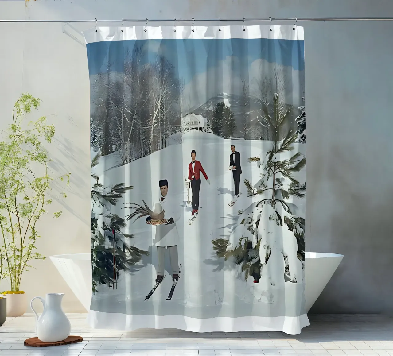 Slim Aarons - Camerieri sciatori tenda da doccia da kaitlinparkershop