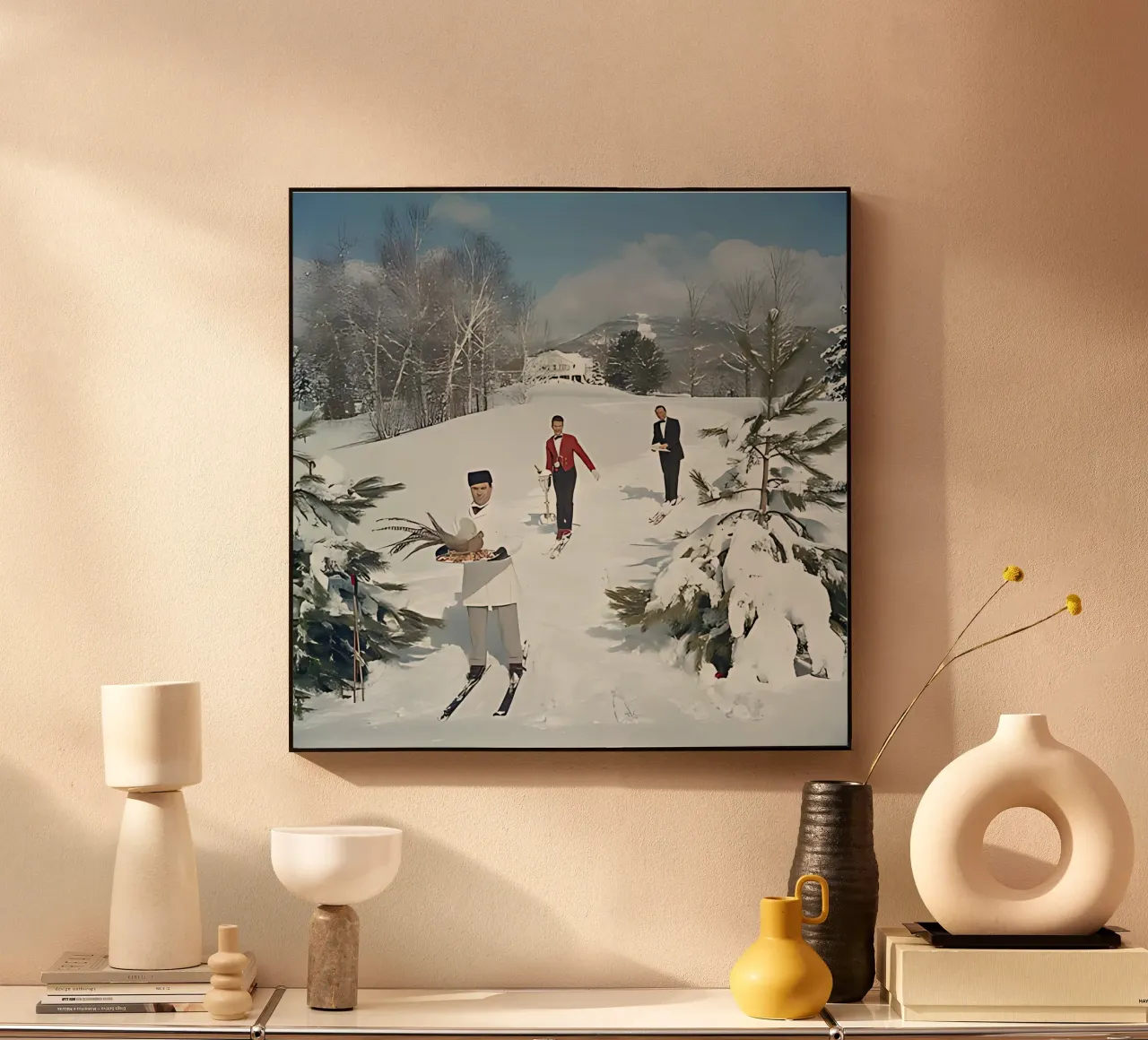 Slim Aarons - Camerieri sciatori plexiglass da kaitlinparkershop