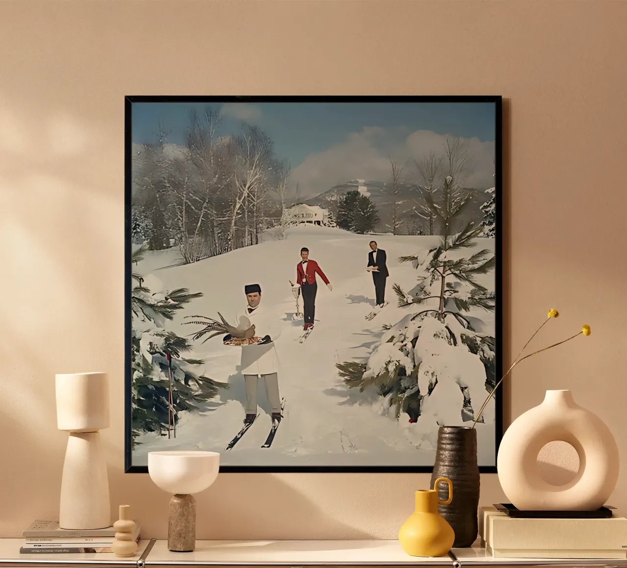 Slim Aarons - Camerieri sciatori carta hahnemühle da kaitlinparkershop