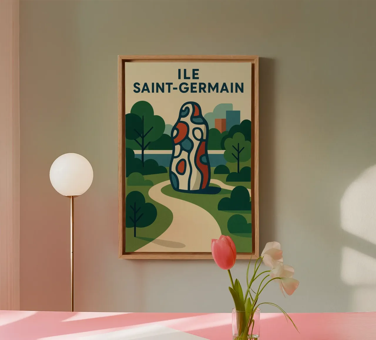 Île Saint-Germain - La Torre delle Figure tela con Cornice a cassetta da JETLAG | affiches voyage