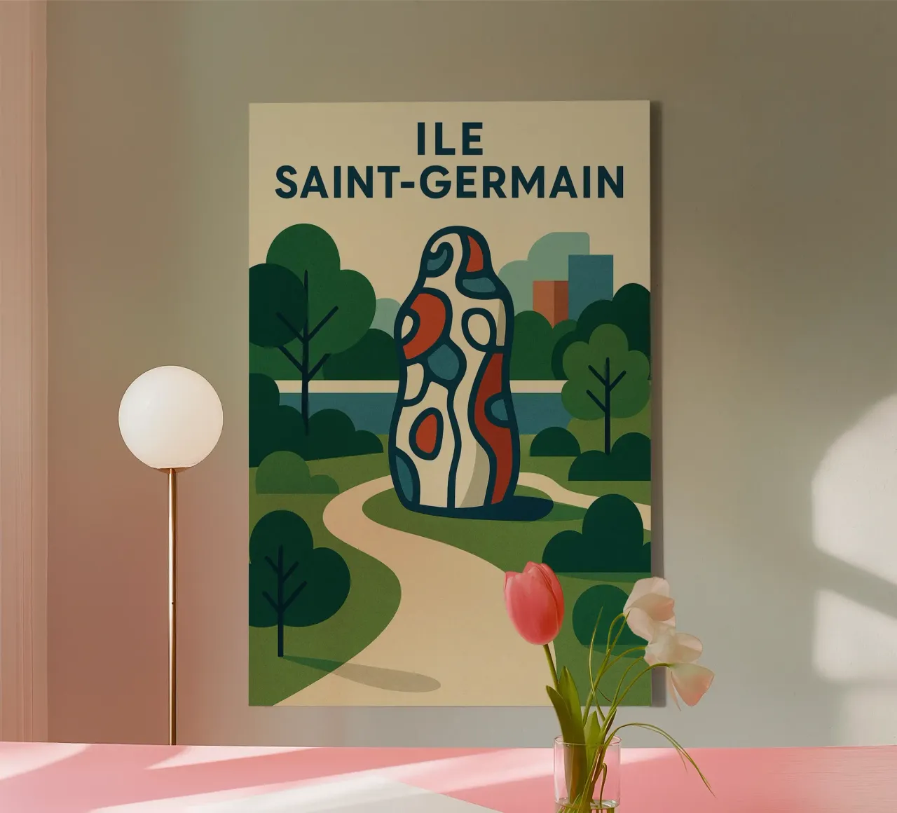 Île Saint-Germain - La Torre delle Figure tela con Cornice a cassetta da JETLAG | affiches voyage
