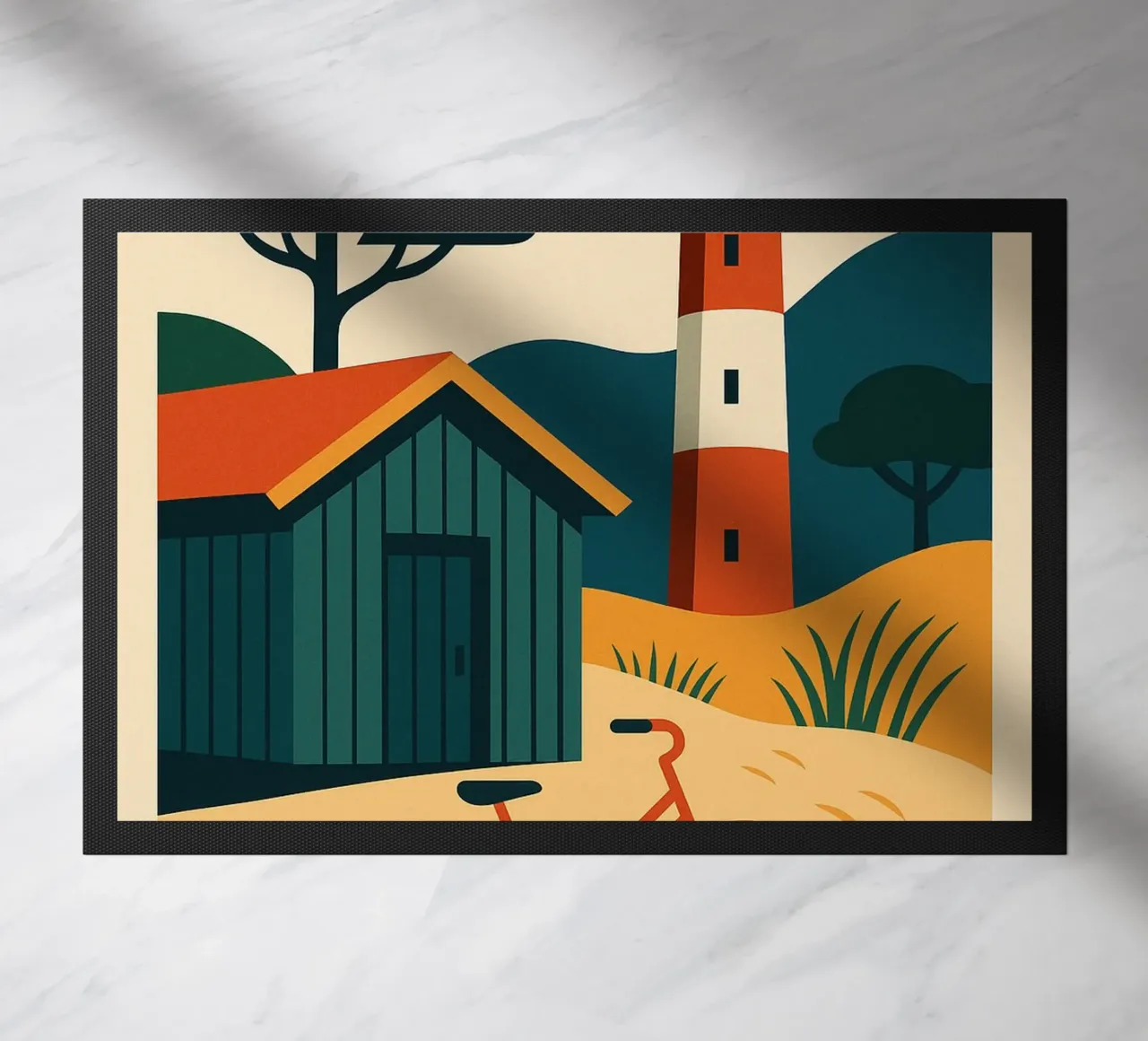 Cap Ferret - Un momento di pace tra faro, bicicletta e ostriche zerbino da JETLAG | affiches voyage