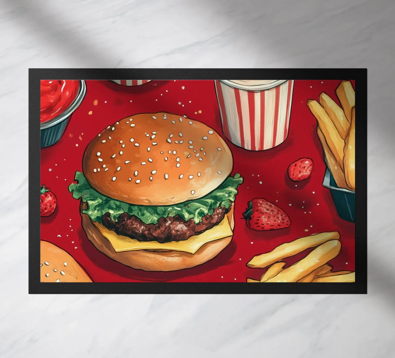 Hamburger e patatine zerbino da Justyna Jaszke JBJart