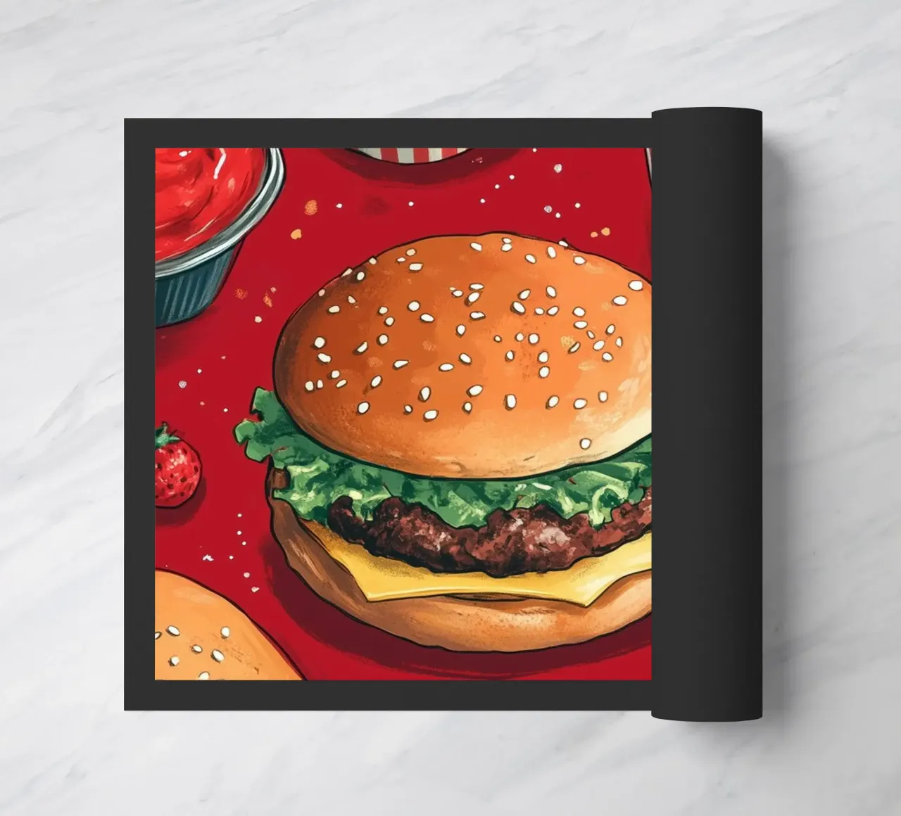 Hamburger e patatine zerbino da Justyna Jaszke JBJart