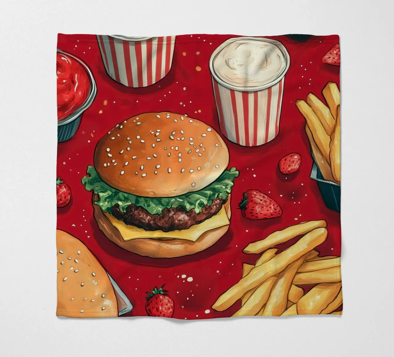 Hamburger e patatine coperta in pile da Justyna Jaszke JBJart
