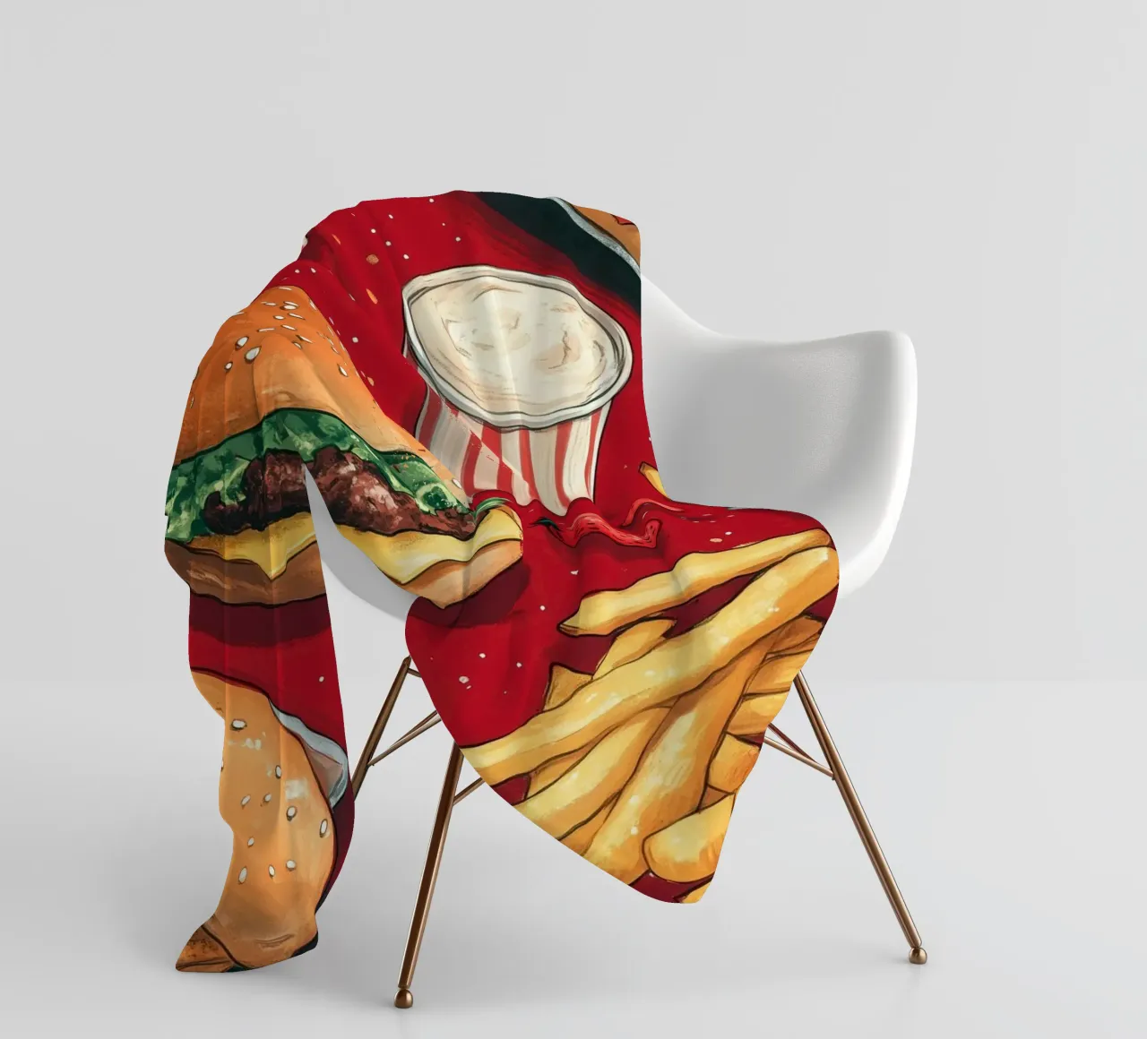 Hamburger e patatine coperta in pile da Justyna Jaszke JBJart