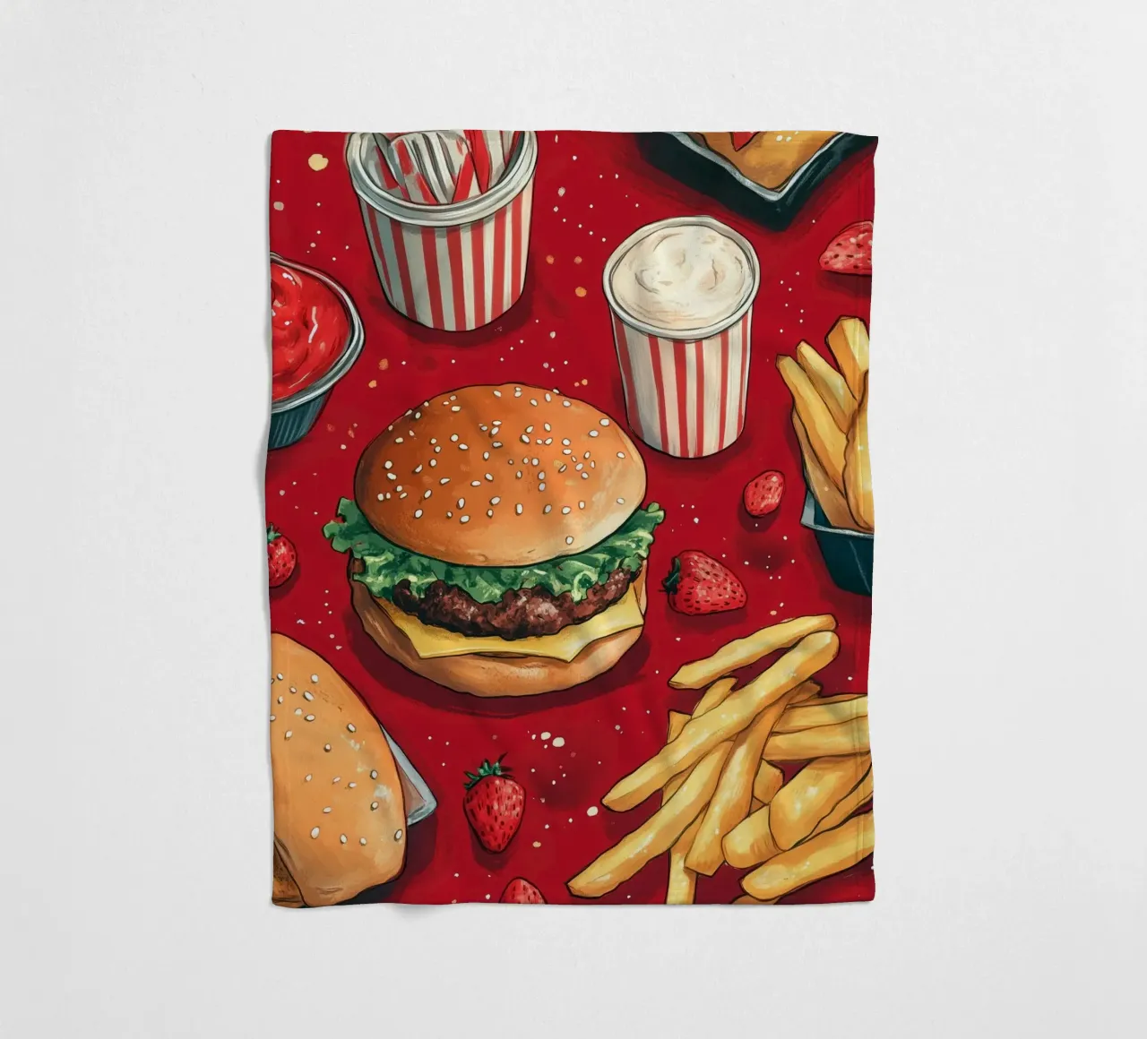 Hamburger e patatine coperta in pile da Justyna Jaszke JBJart