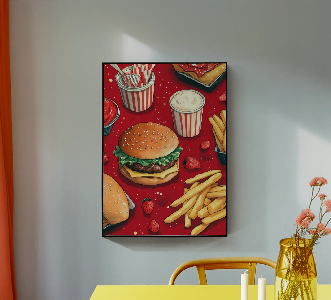 Burger and fries plexiglas de Justyna Jaszke JBJart