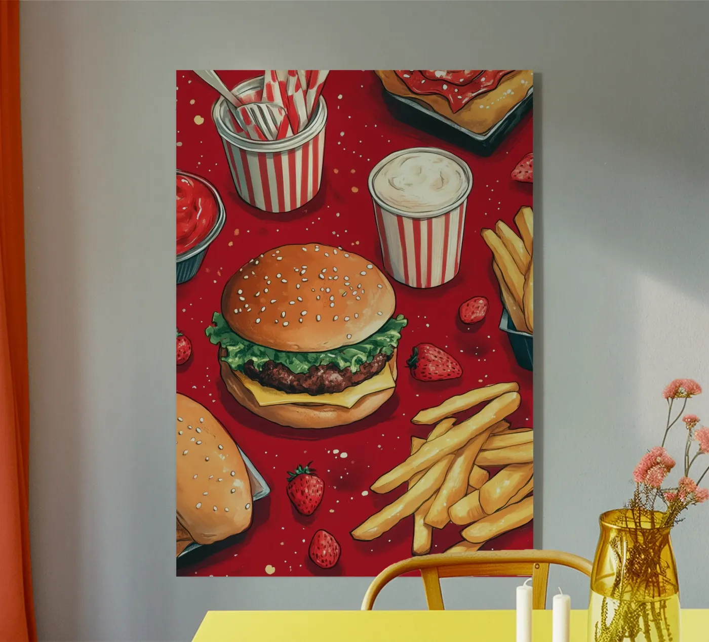 Burger and fries plexiglas de Justyna Jaszke JBJart