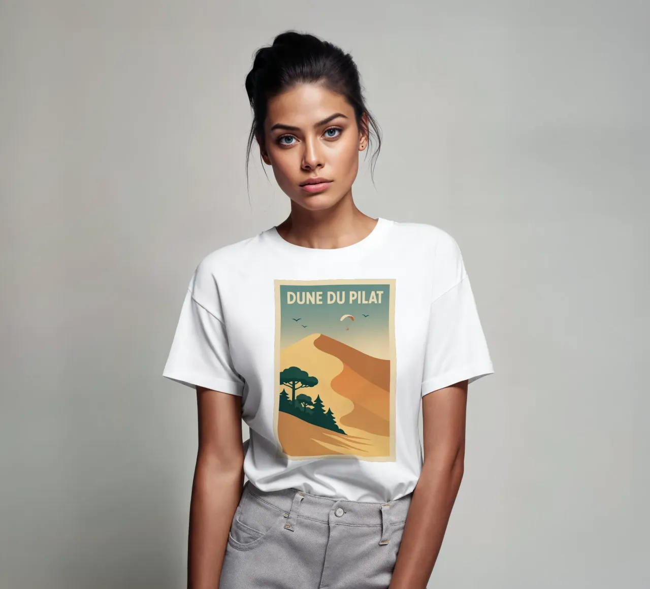 Dune du Pilat - Immensità dorata in stile vintage t-shirt da JETLAG | affiches voyage