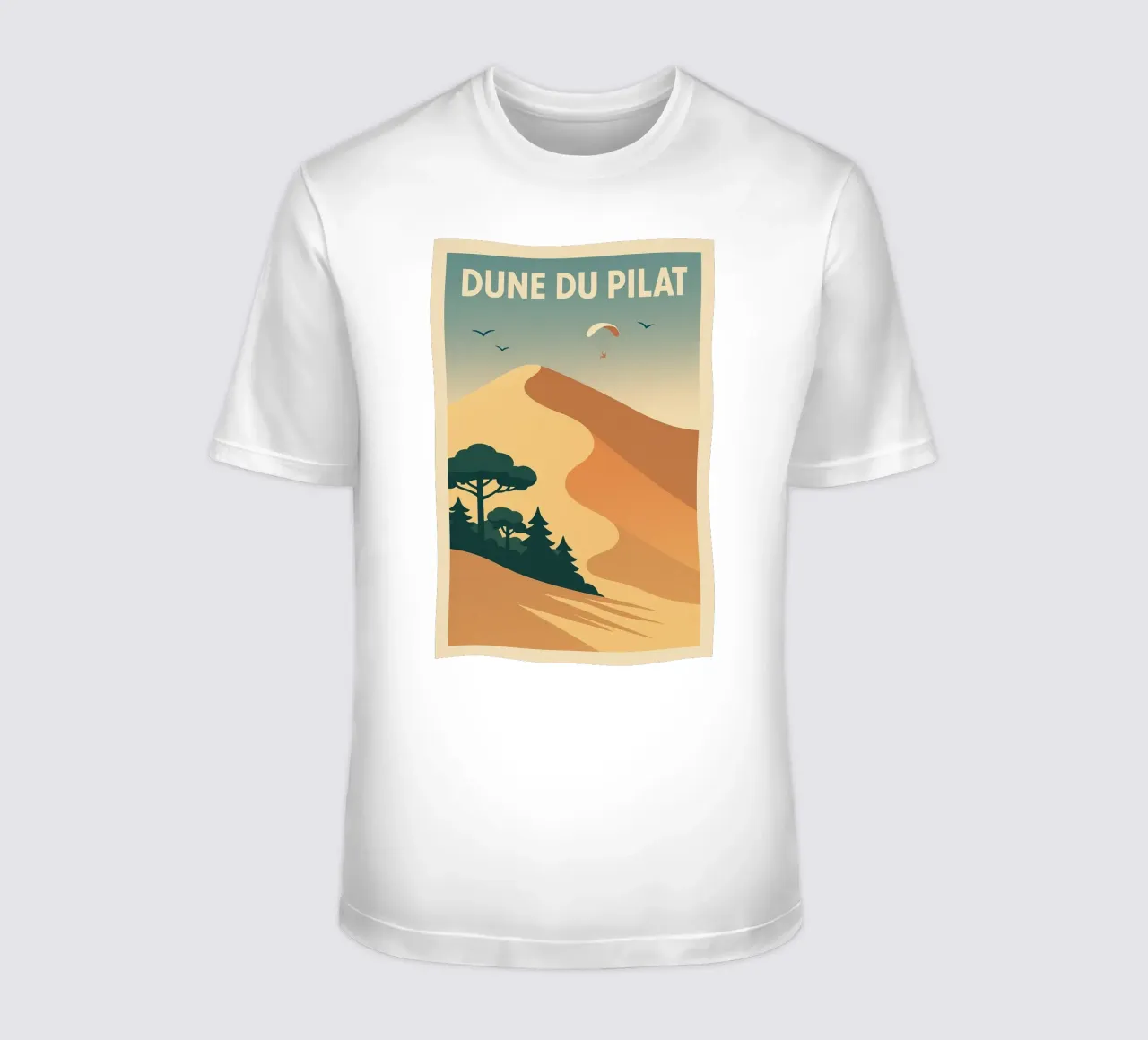 Dune du Pilat - Immensità dorata in stile vintage t-shirt da JETLAG | affiches voyage
