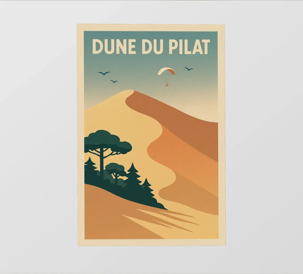 Dune du Pilat - Immensità dorata in stile vintage telo in pvc da JETLAG | affiches voyage