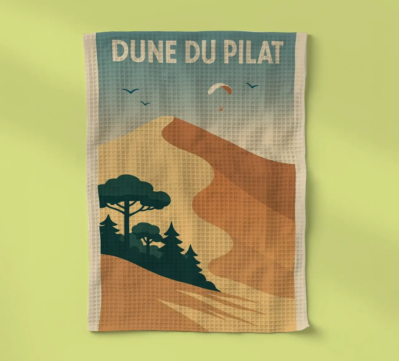 Dune du Pilat – L’immensité dorée dans un souffle vintage torchon de JETLAG | affiches voyage
