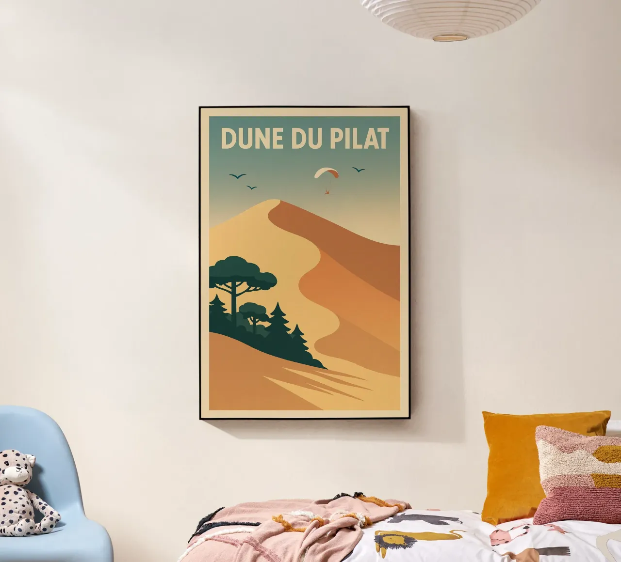 Dune du Pilat - Immensità dorata in stile vintage plexiglass da JETLAG | affiches voyage