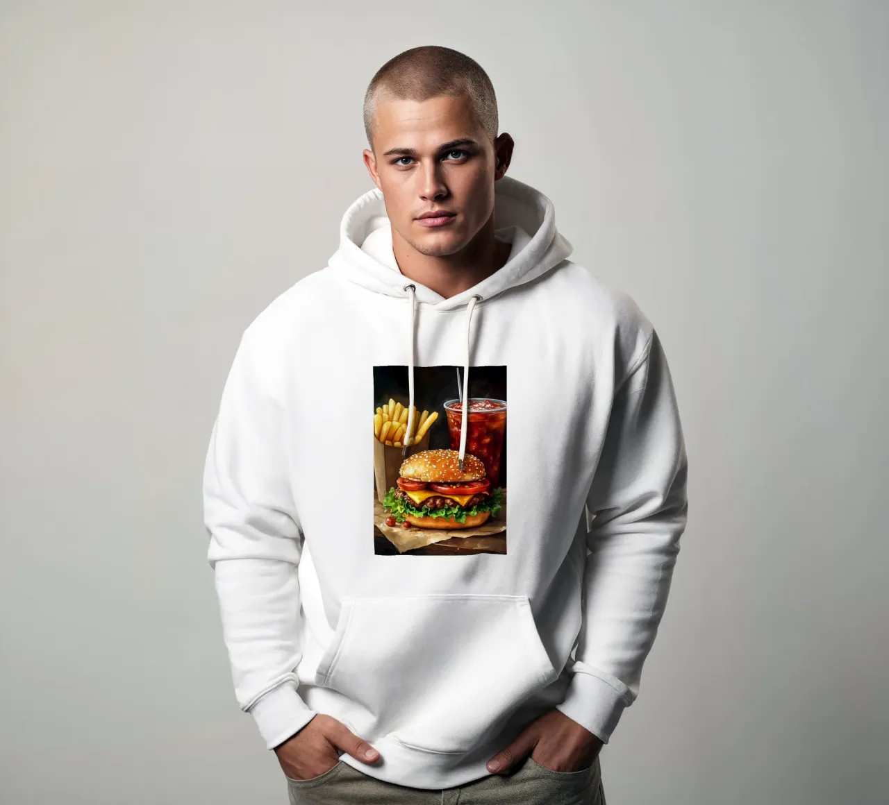 Fast food felpa con cappuccio da Justyna Jaszke JBJart