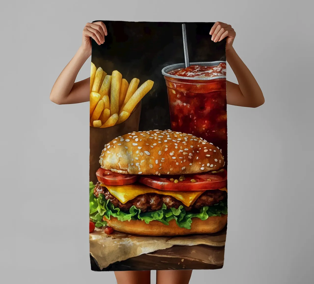 Fast food towel by Justyna Jaszke JBJart