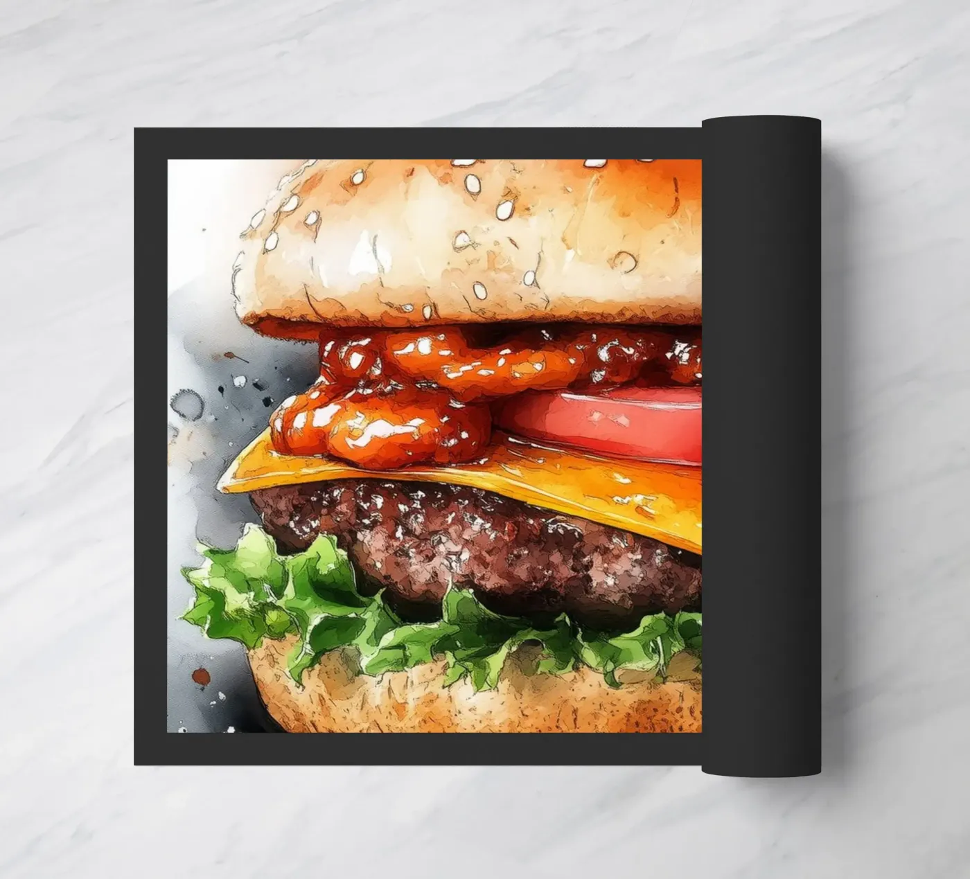 Burger doormat by Justyna Jaszke JBJart