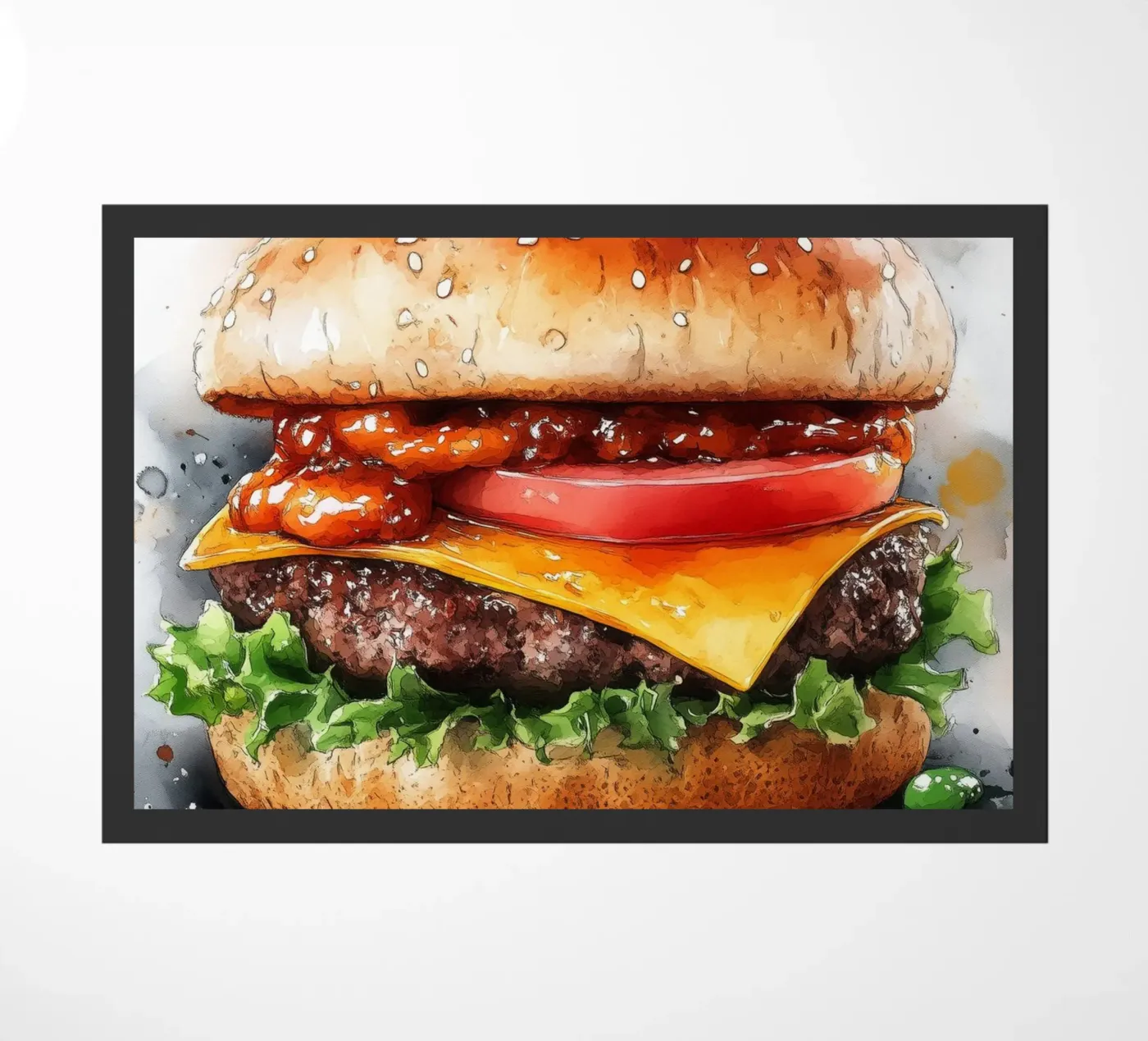 Burger doormat by Justyna Jaszke JBJart