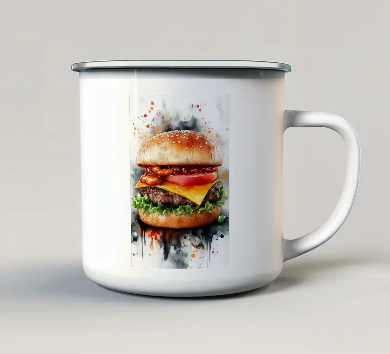 Hamburger tazza in smalto da Justyna Jaszke JBJart