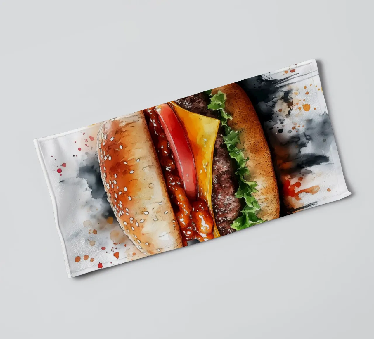 Hamburger asciugamano da bagno da Justyna Jaszke JBJart