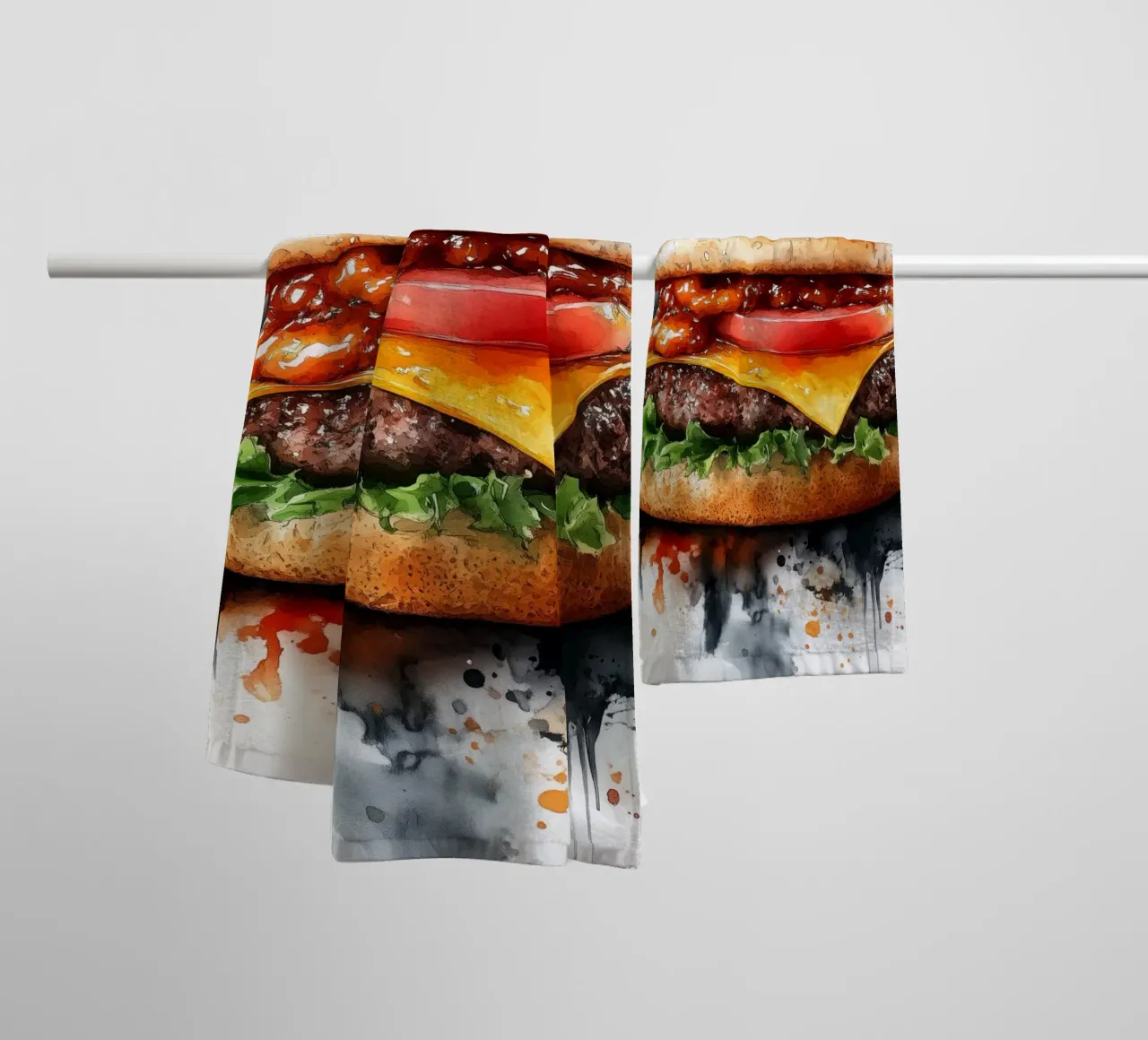 Hamburger asciugamano da bagno da Justyna Jaszke JBJart