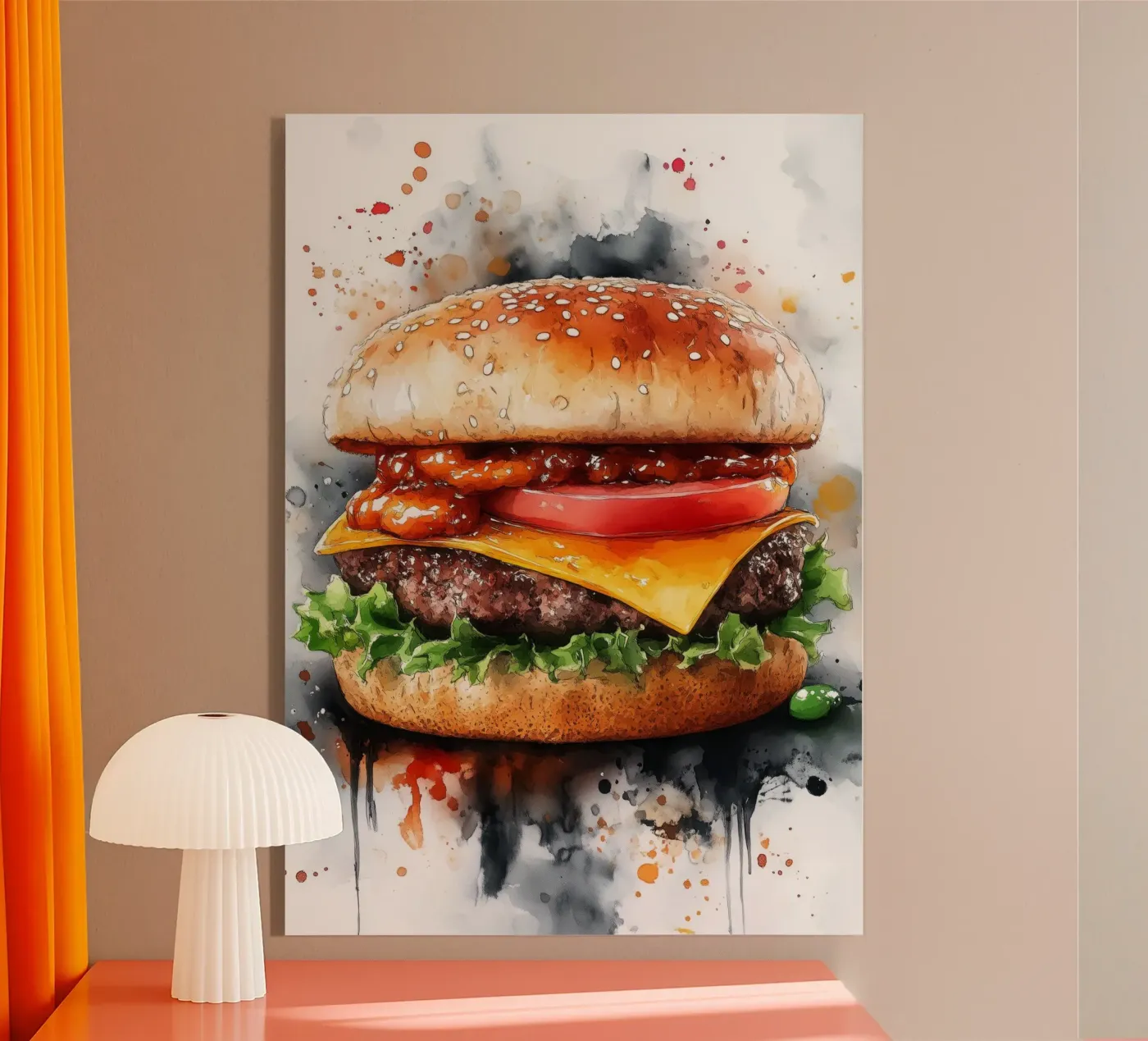Burger Acryl-Glas von Justyna Jaszke JBJart
