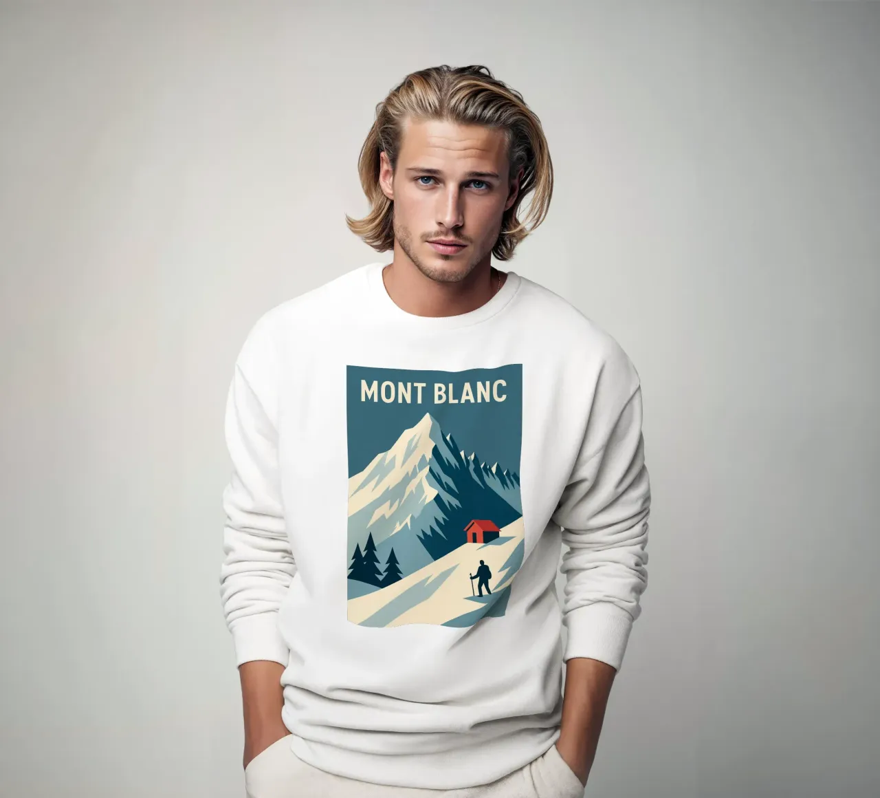 Monte Bianco - Fuga grafica verso la vetta felpa da JETLAG | affiches voyage
