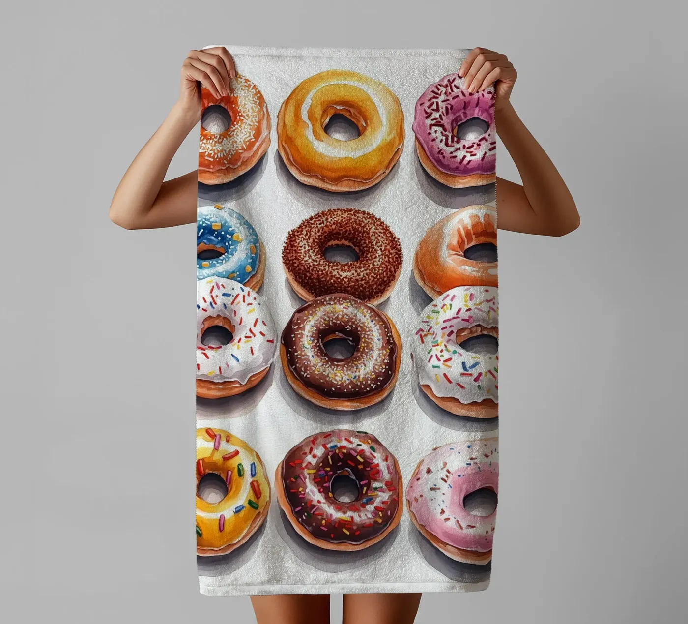Donuts towel by Justyna Jaszke JBJart