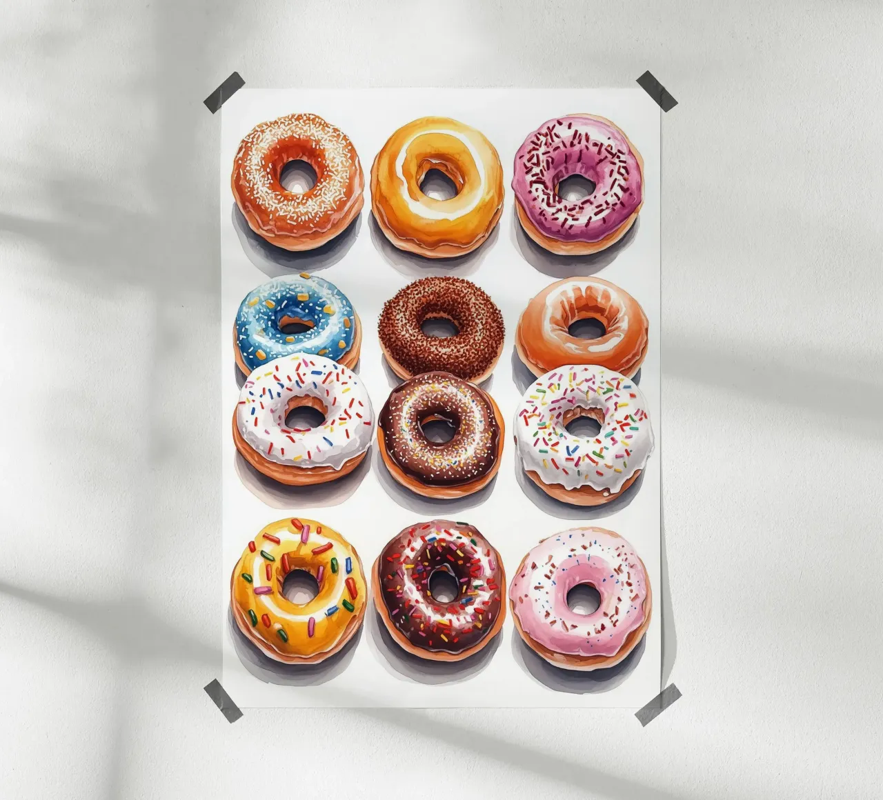 Donuts poster van Justyna Jaszke JBJart