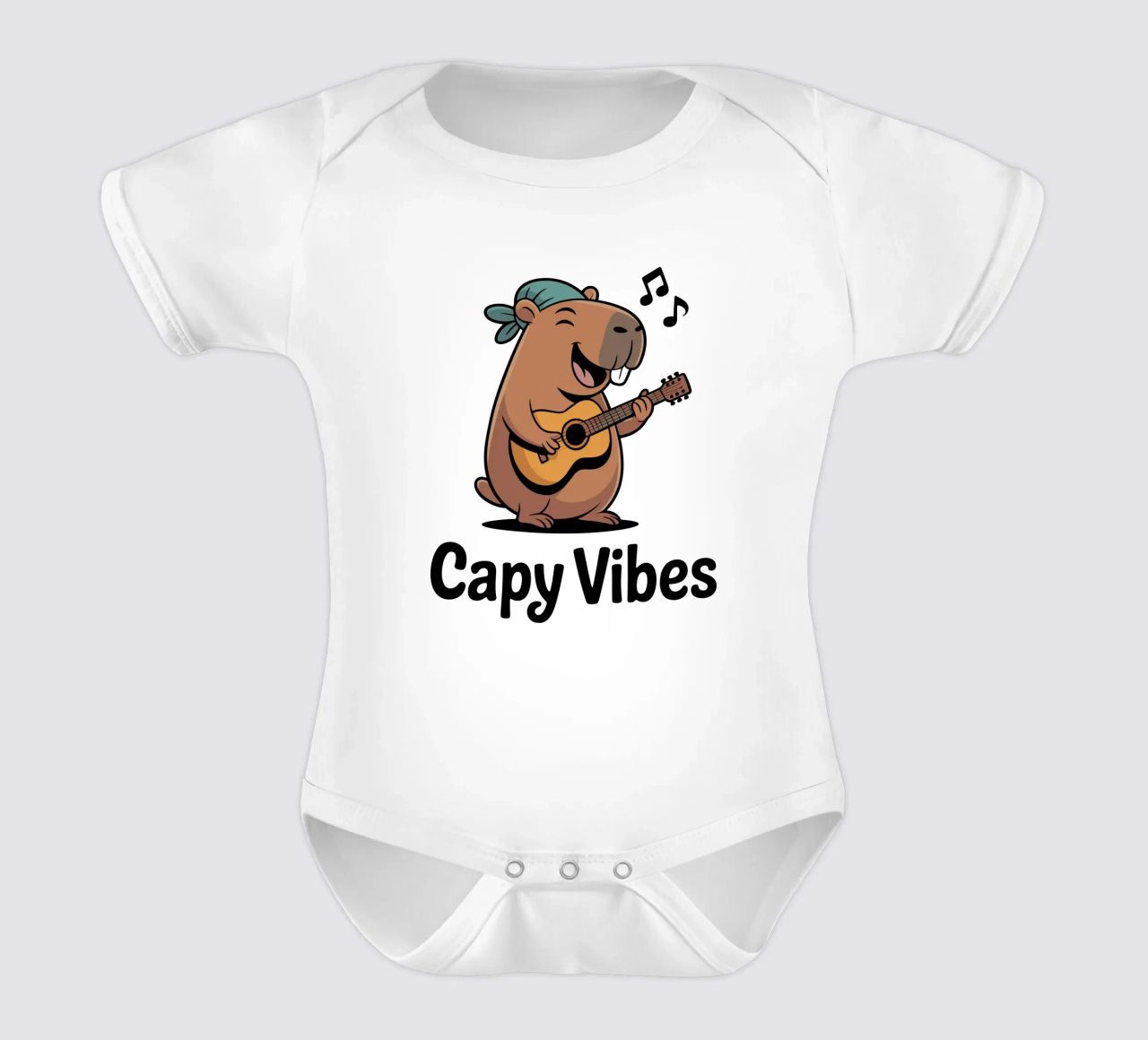 Capy & Bara Capy Vibes body neonato maniche corte da Capy & Bara