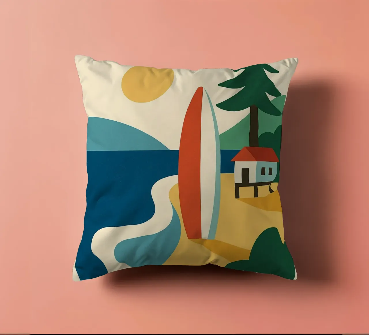 ANGLET - Surf, pini e sole in riva al mare cuscino da JETLAG | affiches voyage