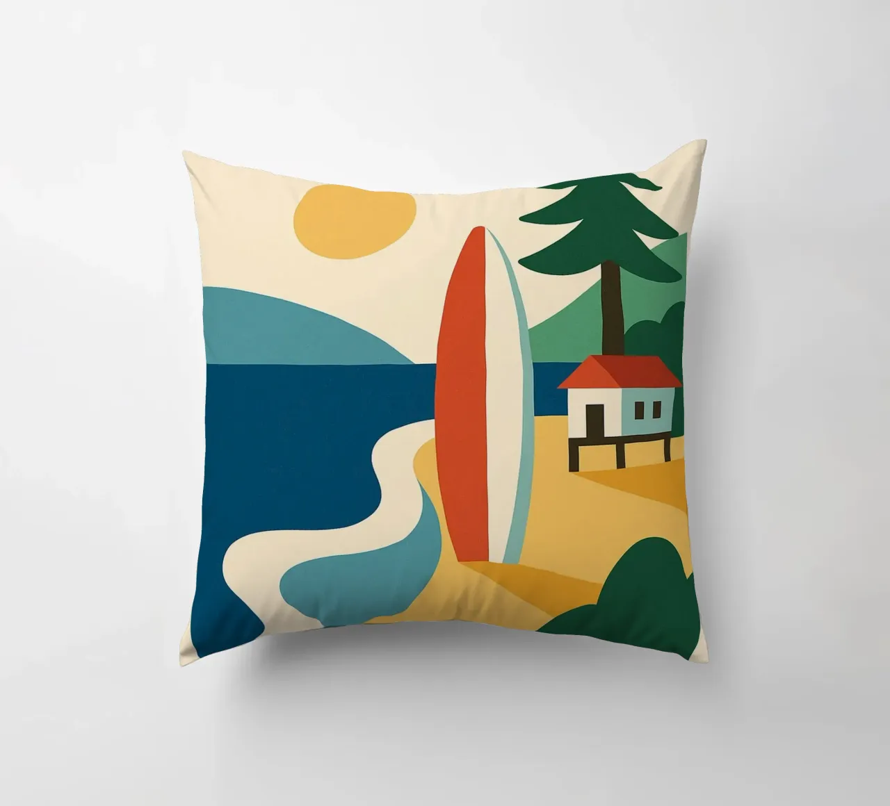 ANGLET - Surf, pini e sole in riva al mare cuscino da JETLAG | affiches voyage