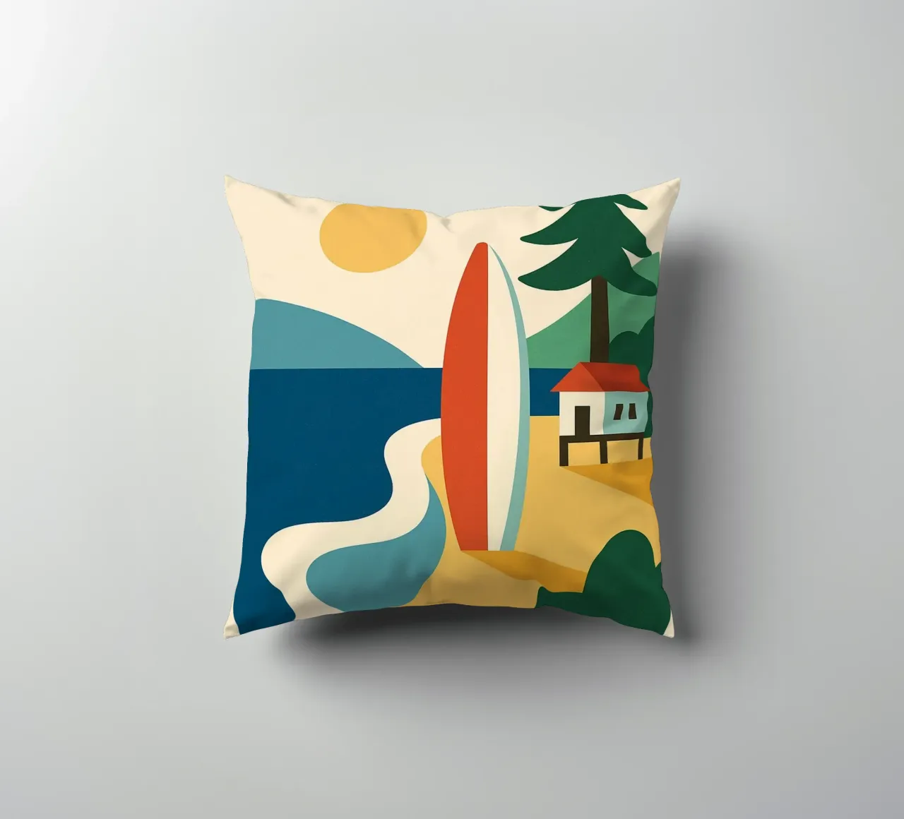 ANGLET - Surf, pini e sole in riva al mare cuscino da JETLAG | affiches voyage