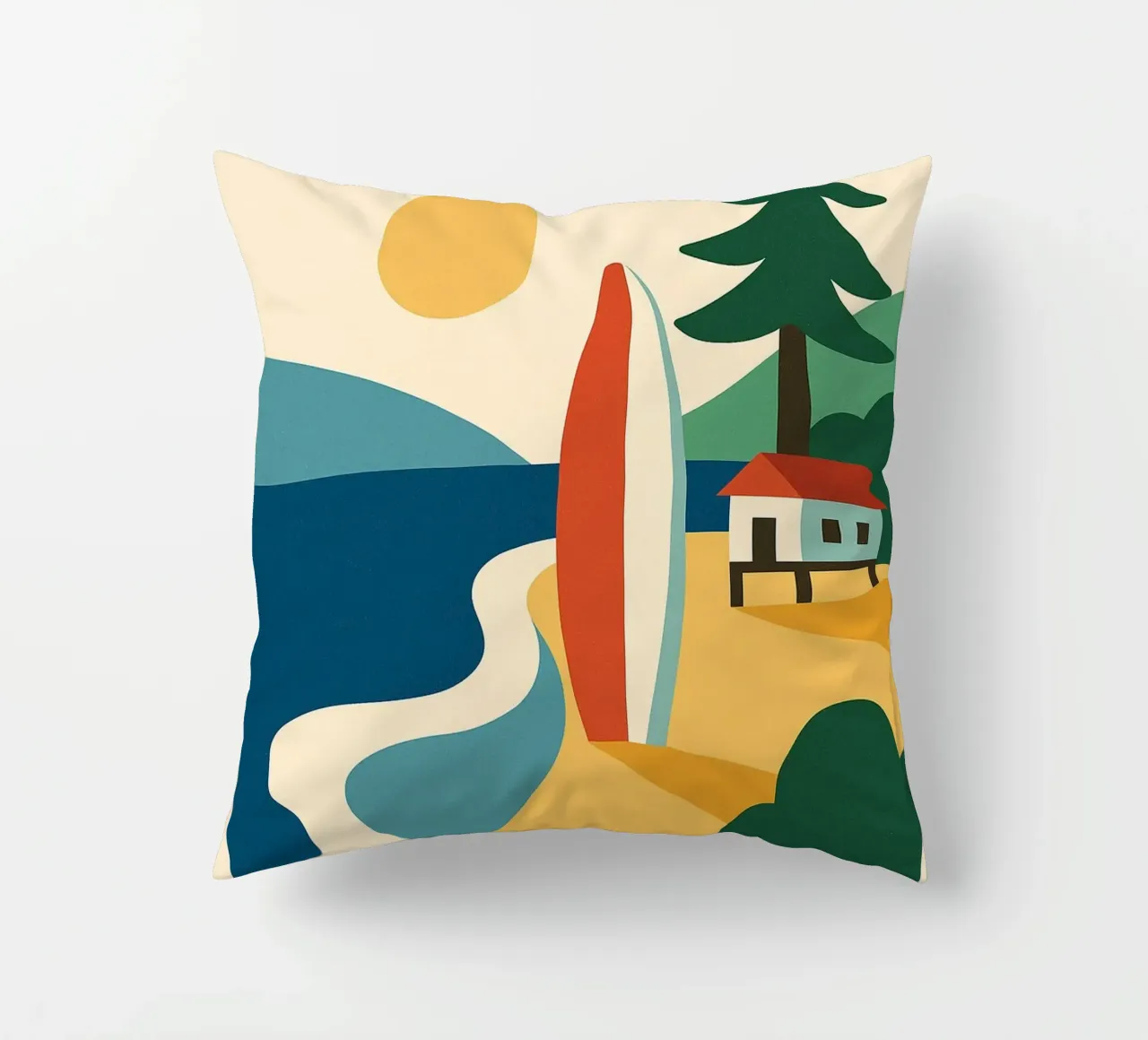 ANGLET - Surf, pini e sole in riva al mare cuscino da JETLAG | affiches voyage
