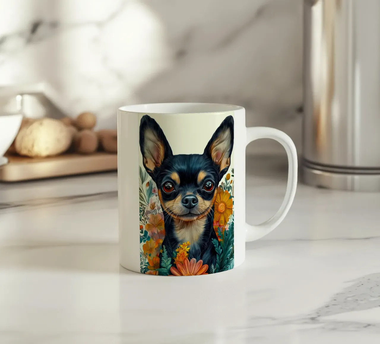 Cane chihuahua tazza in ceramica da Justyna Jaszke JBJart