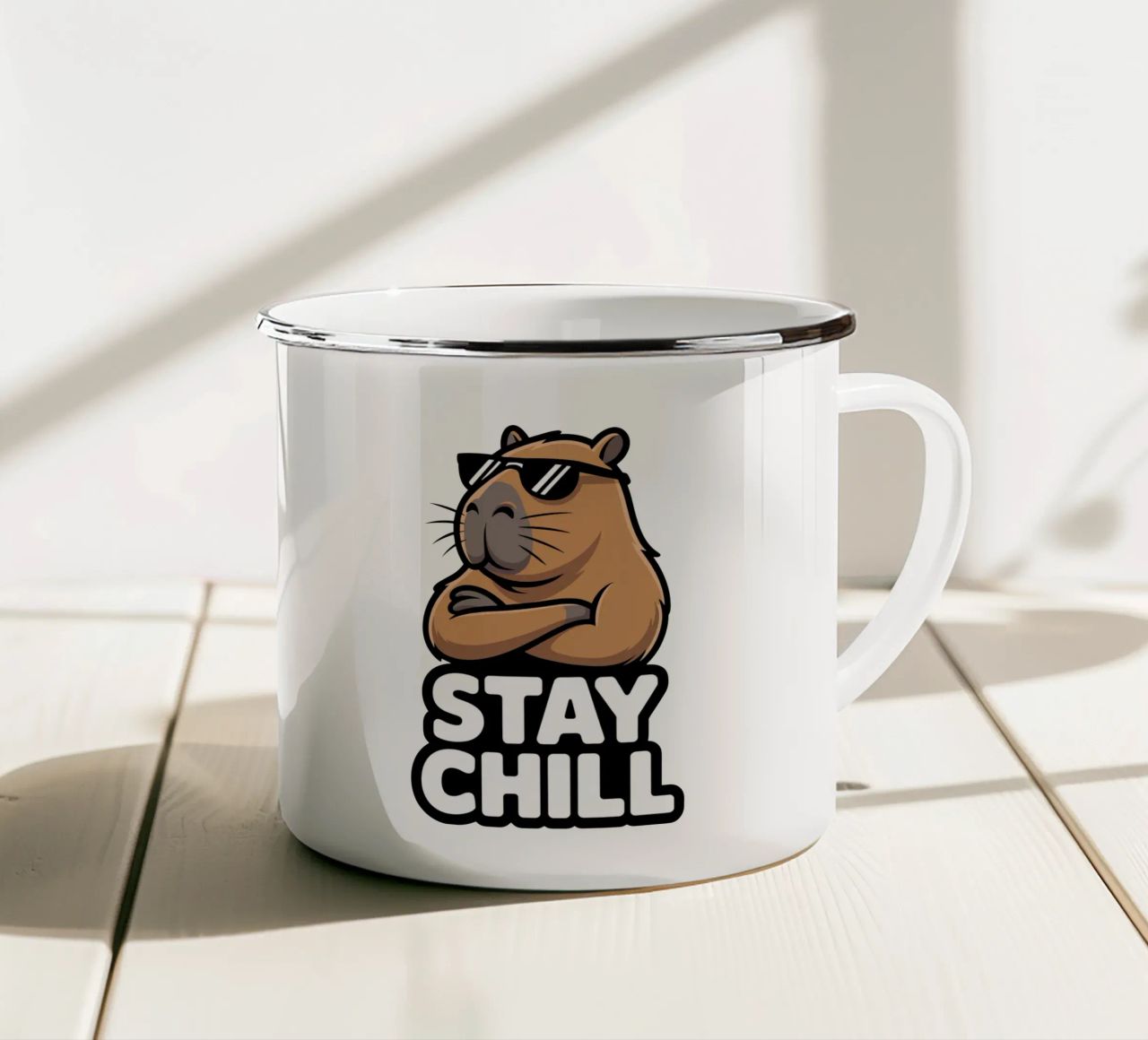 Capy & Bara Sty Chill tazza in smalto da Capy & Bara