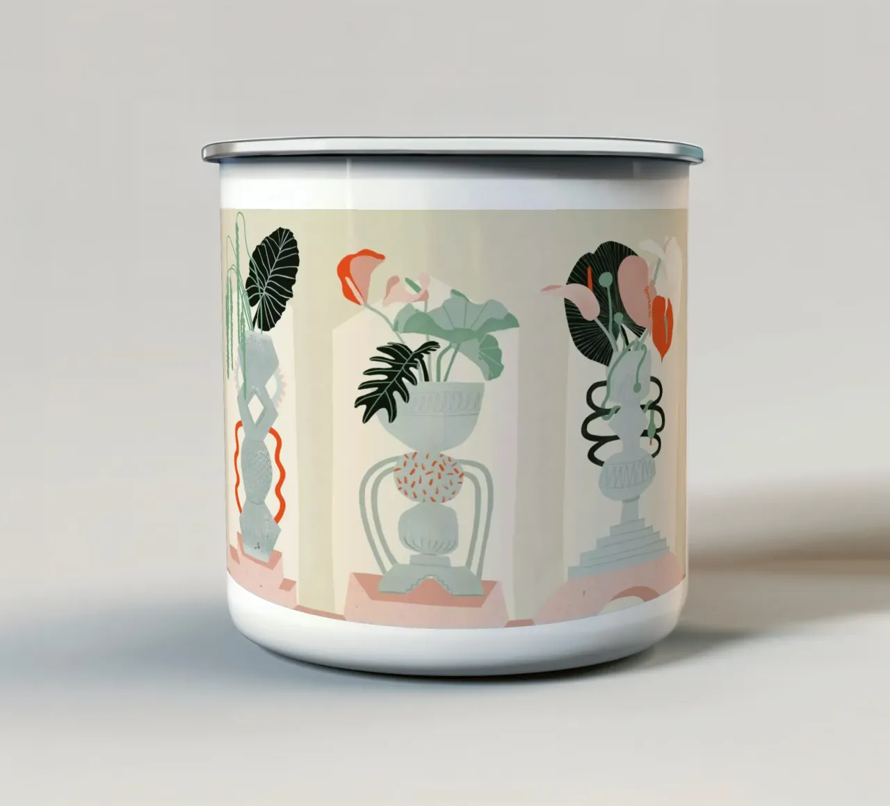 Three Vessels tazza in smalto da Frauke Schyroki