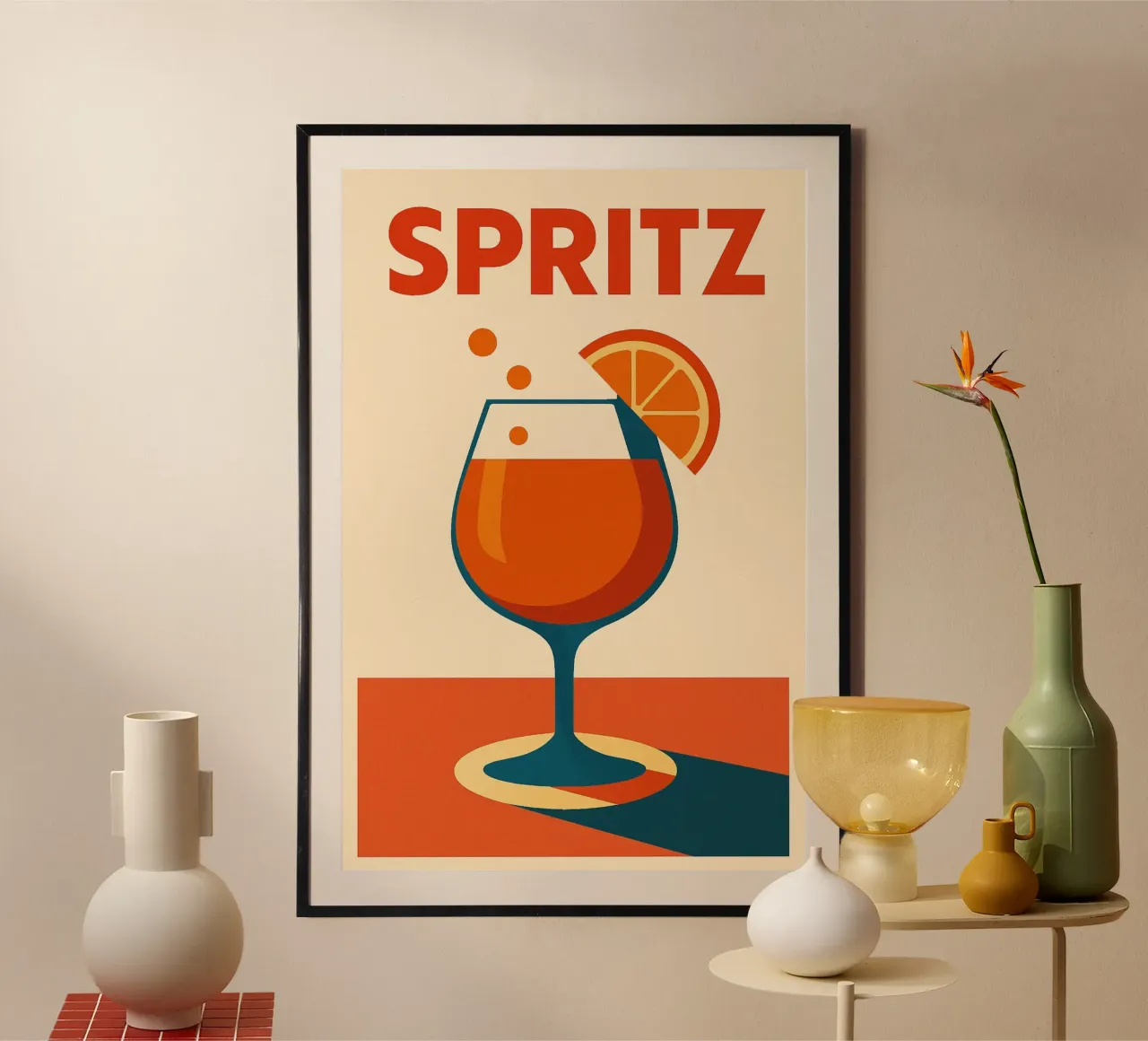 SPRITZ - Il momento pop frizzante poster con telaio in plastica da Boissons - Affiches & posters - Retro
