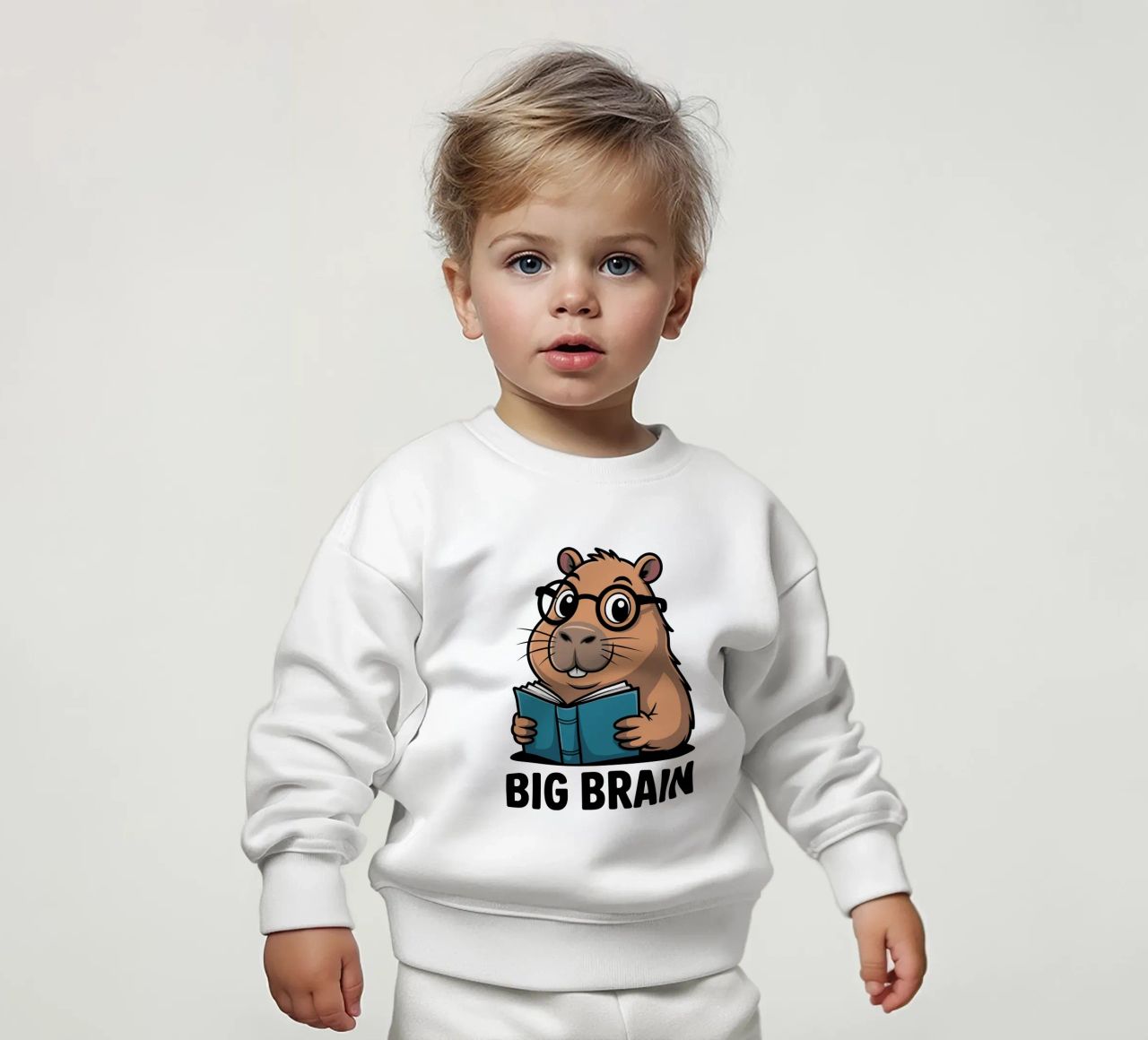 Capy & Bara Big Brain felpa neonato da Capy & Bara